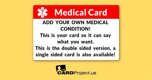 Create Your Own Double Sided Medical Card (FRONT)